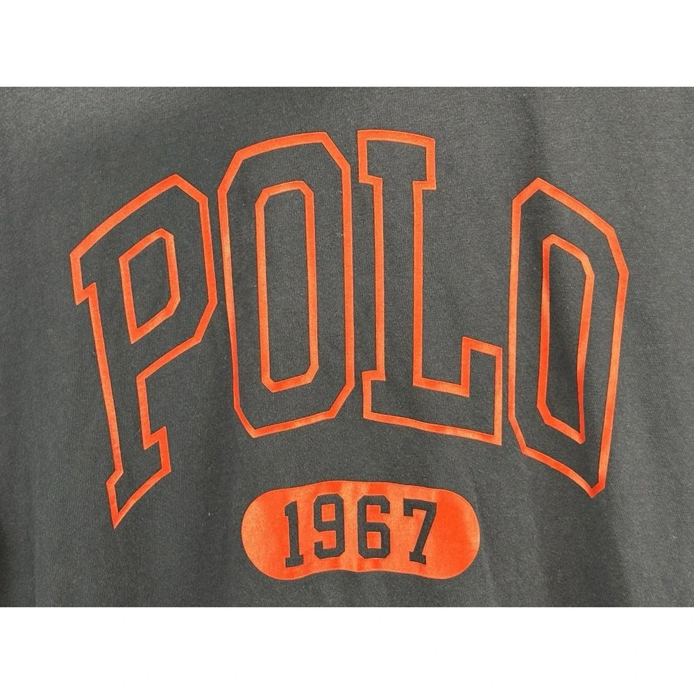 Polo Ralph Lauren Hooded Shirt Men's M Navy Red Graphic Preppy Spellout